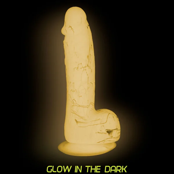 Addiction - Brandon 7.5" Glow In The Dark Silicone Suction Cup Dildo With Balls - Pink — image 11 of 12
