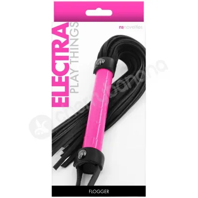 Electra Play Things Neon Pink Flogger With Hand Strap