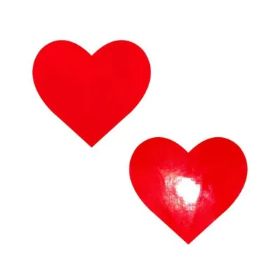Sexy Accessories Neva Nude Pasty Heart Vinyl Red