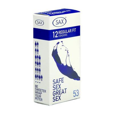 SAX 53mm Condoms Regular Fit 12 pack