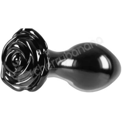 Crystal Rose Black Glass 2 8 Butt Plug