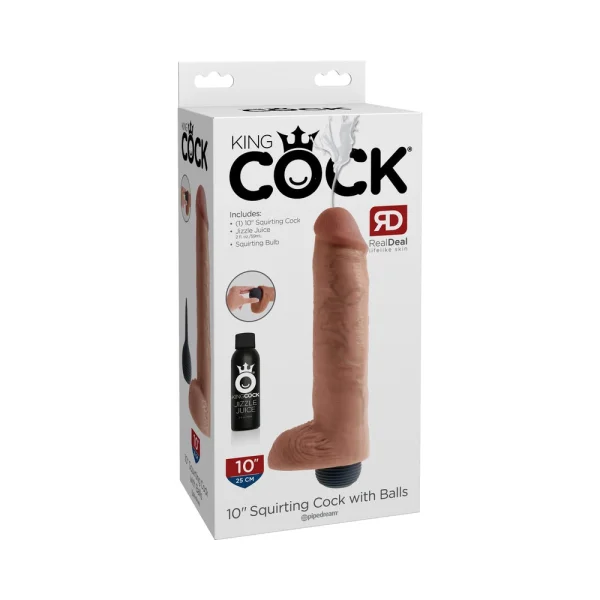 King Cock 10 inches Squirting Cock Balls Beige — image 9 of 18