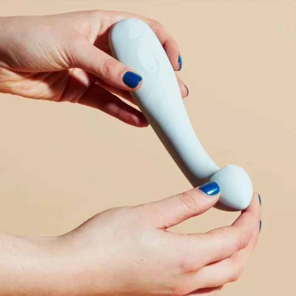Arc Silicone Waterproof Rechargeable G-Spot Vibrator By Dame - Ice Blue