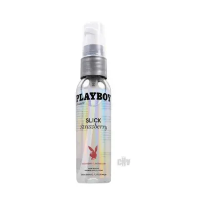 Lubricants Playboy Slick Flavored Water based Lubricant Strawberry 2 Oz