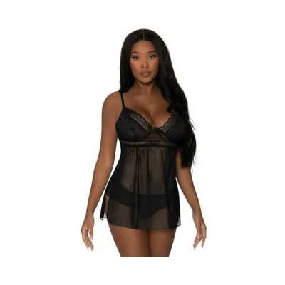 Magic Silk Modern Romance Baby Doll Thong Black S m