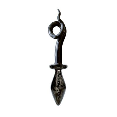 Black Glass Pig Tail Plug Black Small