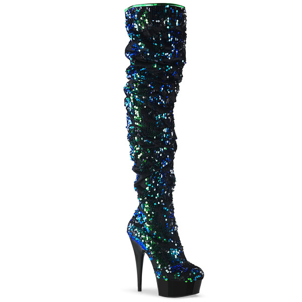 6 inches Heel, 1 3/4 inches PF Slouch Thigh Boot, Side Zip
