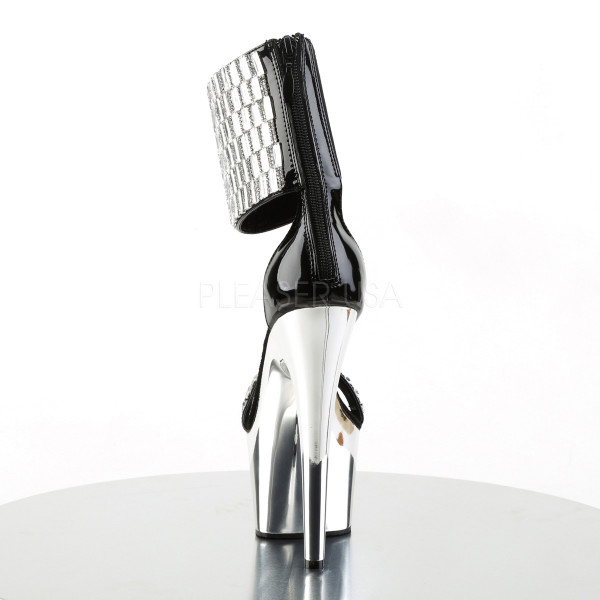 7 inches Heel, 2 3/4 inches PF Ankle Cuff Sandal w/RS, Back Zip — image 4 of 8