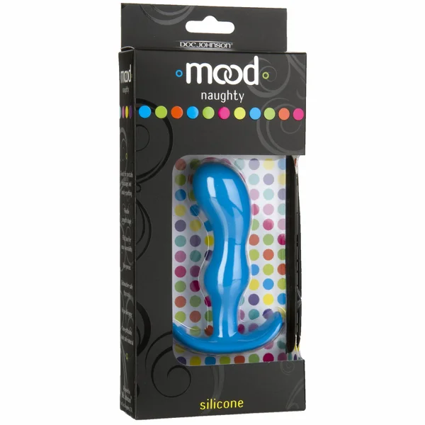 Mood Naughty 2 Medium Silicone Butt Plug by Doc Johnson - Blue — image 4 of 5