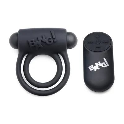 Bullet Cock Ring With Remote Control Black