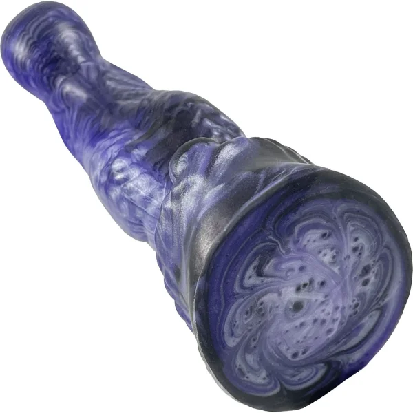 The Bent Knot Alien Monster 6.75" Silicone Dildo By Uberrime - Nebula Violet
