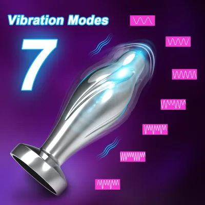 Stainless Steel Swirl Anal Vibrator