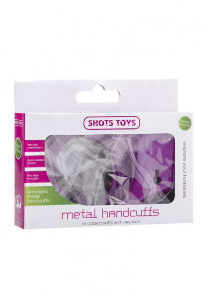 Metal Handcuffs - Purple - Bondage Restraints