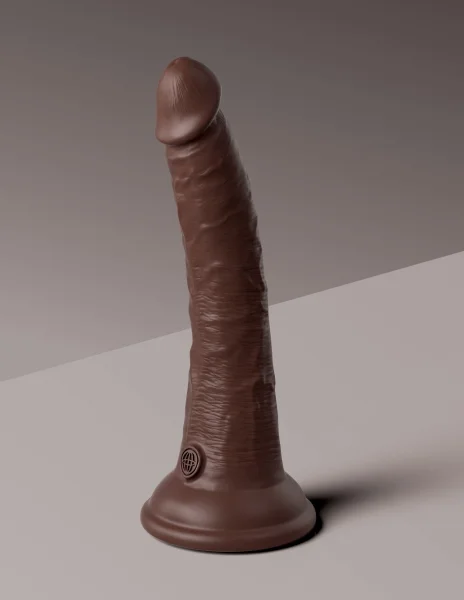 King Cock Elite 7 Inch Silicone Dual Density Cock  - Brown