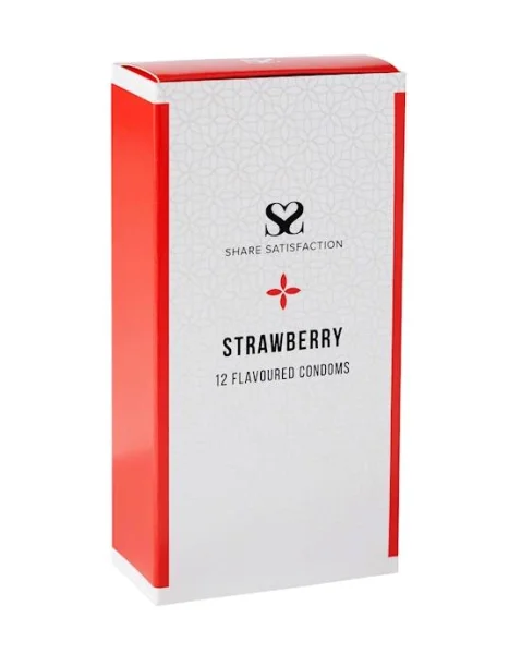 Share Satisfaction Strawberry Flavoured Condom - 12 Pack - Strawberry