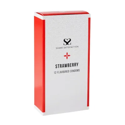 Share Satisfaction Strawberry Flavoured Condom 12 Pack Strawberry