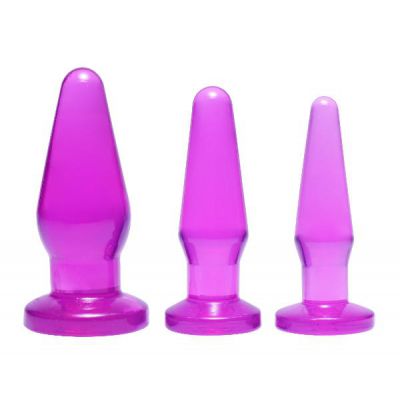 Level Up 3 Piece Anal Plug Set Purple