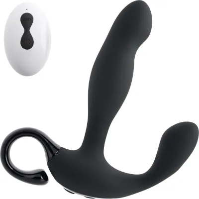 Playboy Pleasure Come Hither Silicone Rechargeable Vibrating Prostate Massager With Remote Black