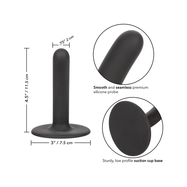 Boundless 4.5" Slim Silicone Suction Cup Dildo By CalExotics - Black — image 24 of 24