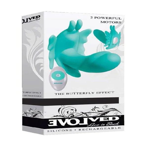The Butterfly Effect Clitoral & G-Spot Teal Wearable Remote Vibrator By Evolved Novelties — image 24 of 25