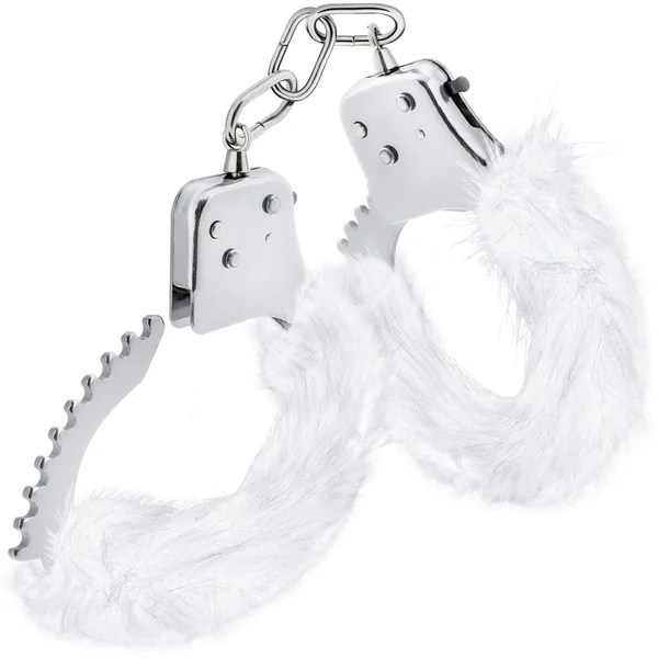 Temptasia Cuffs By Blush Novelties - White Plush Furry Handcuffs — image 9 of 10