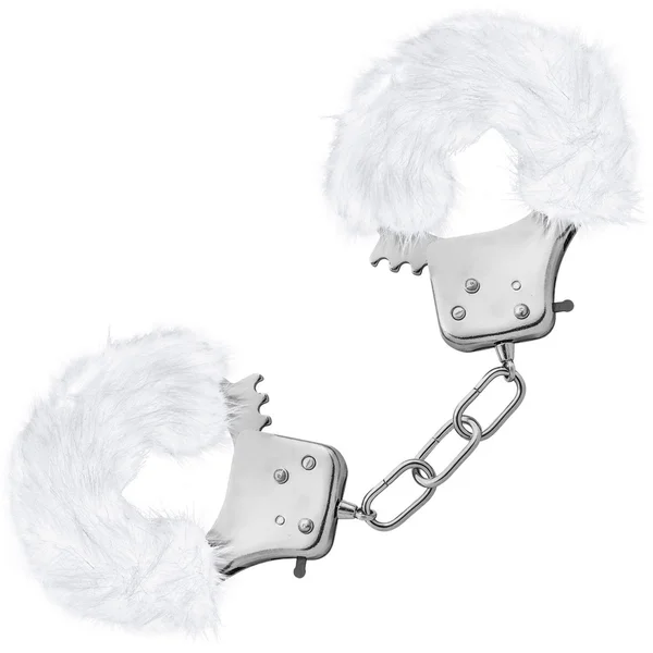 Temptasia Cuffs By Blush Novelties - White Plush Furry Handcuffs — image 7 of 10