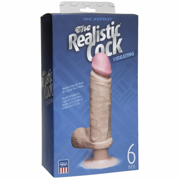 Doc Johnson The Vibrating Realistic 6" Cock with Suction Cup - Vanilla — image 9 of 9
