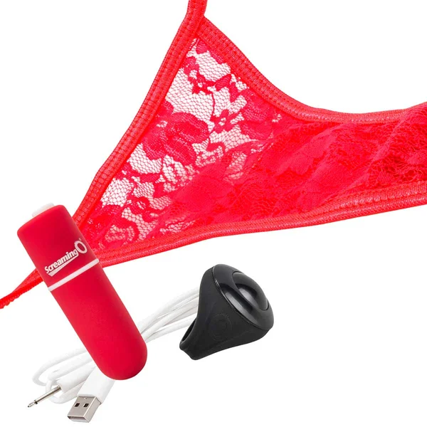 Charged My Secret Rechargeable 10 Function Remote Control Panty Vibe By Screaming O - Red — image 24 of 25