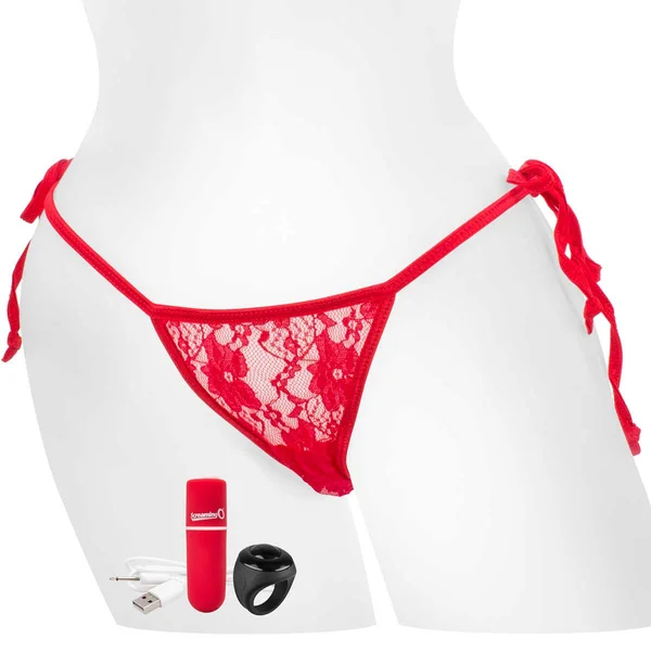 Charged My Secret Rechargeable 10 Function Remote Control Panty Vibe By Screaming O - Red — image 22 of 25