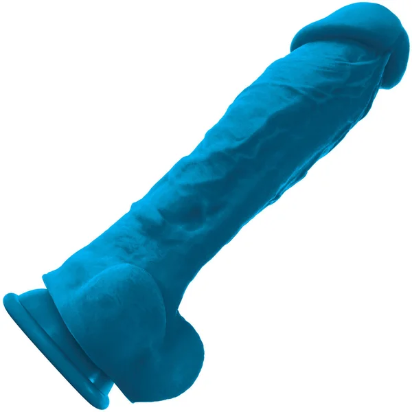 ColourSoft 8 Inch Blue Silicone Suction Cup Dildo — image 2 of 2