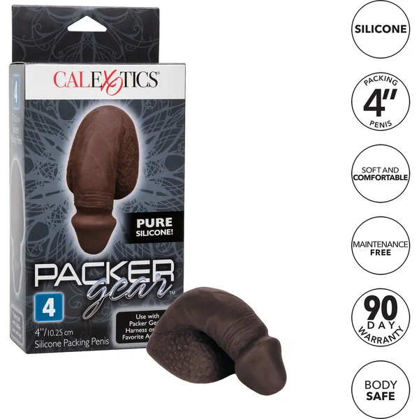 Packer Gear Silicone Packing Penis 4" / 10.25 cm By CalExotics - Coffee — image 20 of 20