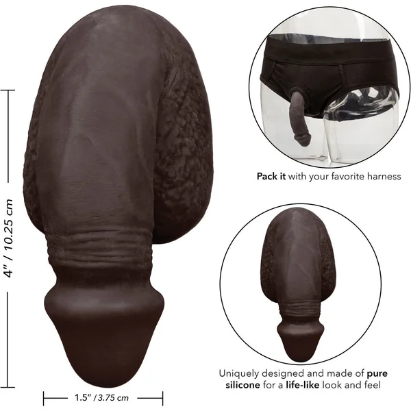 Packer Gear Silicone Packing Penis 4" / 10.25 cm By CalExotics - Coffee — image 16 of 20