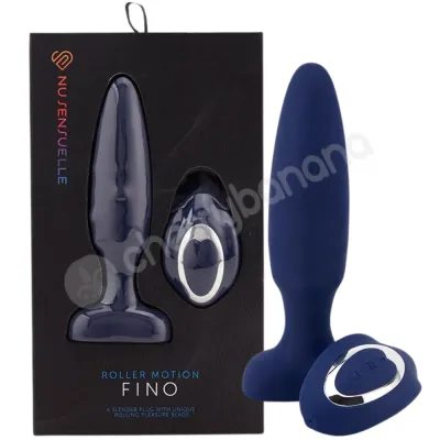 Nu Sensuelle Blue 4 Fino Roller Motion Anal Plug With Vibrating Remote Control