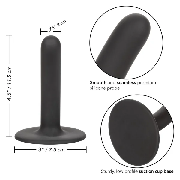 Dildo With Handle - Boundless Slim - 4.5 Inch - Black