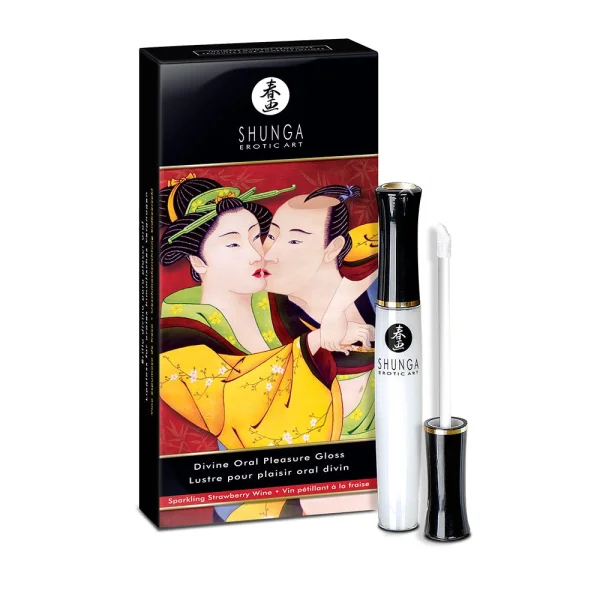 Shunga Divine Oral Pleasure Gloss - Sparkling Strawberry Wine .33 fl oz