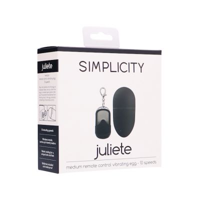 Juliete Medium Remote Control Vibrating Egg Black