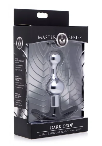 Dark Drop Metal and Silicone Beaded Anal Plug