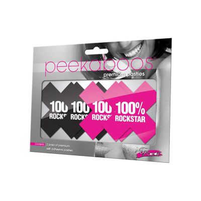 100 Rockstar Pasties Pink black