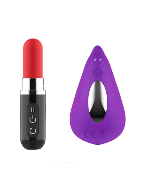 Abby Lipstick Remote Control Wearable Vibrator - Purple