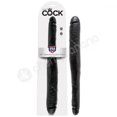 King Cock Black 16 Tapered Double Dildo