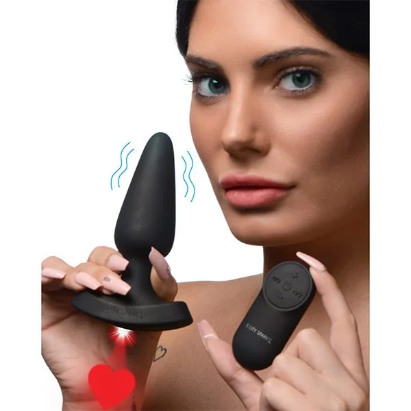 Booty Sparks Laser Series 28X Laser Heart Anal Plug with Remote Control - Medium