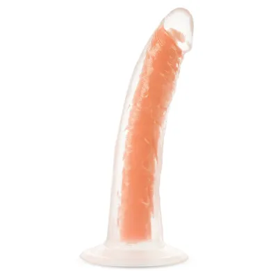Neo Elite Glow in the Dark Lavo 7 Inch Silicone Dual Density Dildo Neon Orange