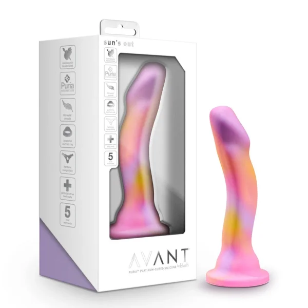 Avant Sun's Out Pink Silicone G-Spot Dildo With Suction Cup Base By Blush