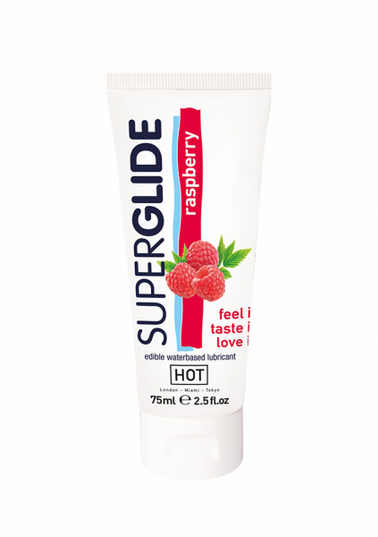 HOT Superglide edible lubricant waterbased - raspberry - 75 ml - Best Sex Lubricant For Dryness