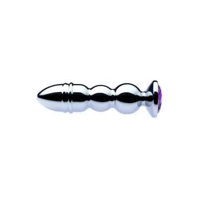 Kink Range Jewelled Triple Bulb Butt Plug 5 4 Inch Purple 5 2 Inch