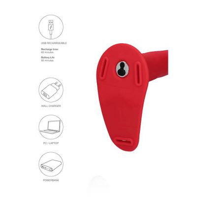 Vibrating Silicone Strap on Adjustable Red O s