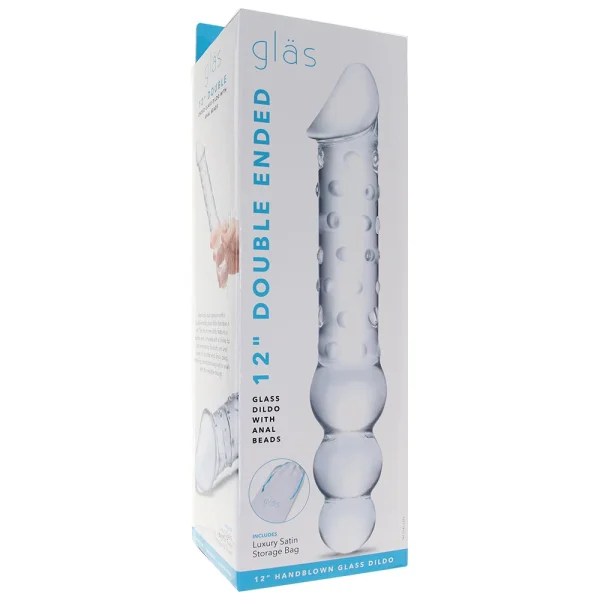 gläs 12 Inch Double Ended Beaded Dildo