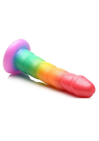 Simply Sweet Swirl Rainbow 6.6" Silicone Suction Cup Dildo