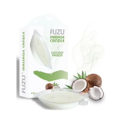 Fuzu Massage Candle Coconut Passion White 4 Oz
