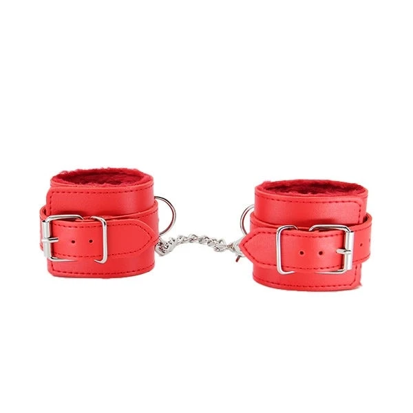 Love In Leather Leatherette Faux-Fur Lined Wrist Cuffs